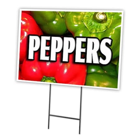Signmission Peppers Yard Sign & Stake outdoor plastic coroplast window, C-1824 Peppers C-1824 Peppers